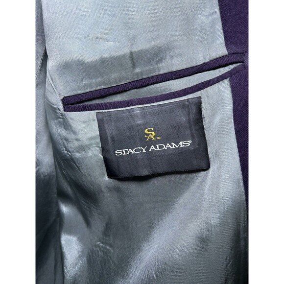 Stacy Adam’s Men’s Long Sleeve 4 Button Blazer Deep Purple Size 44R NWOT - Picture 6 of 7
